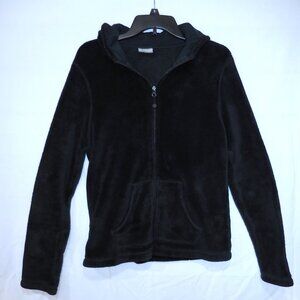Danskin Now - Girls Black Plush Full Zip Hooded Jacket - Size XL (16-18)